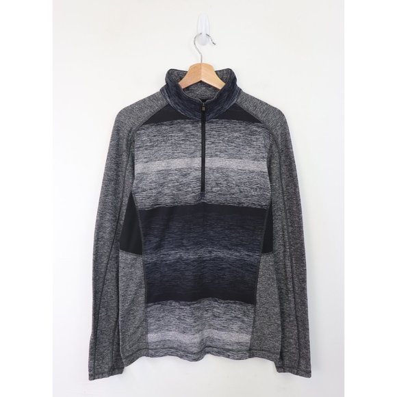 lululemon athletica Other - Lululemon 1/4 Zip Pullover Quarter Half Zip Universal Stripe Black Soot Grey L
